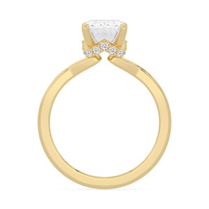 Cautivador Anillo de Compromiso de Oro Rosa de 10K con Diamante Cultivado en Laboratorio de 3.15 ctw, Corte Redondo y Esmeralda, Joyería Nupcial de Lujo - Product Image 6