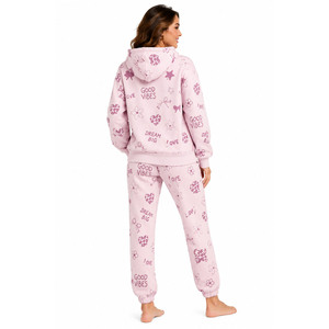 Ensemble de survêtement décontracté surdimensionné pour femme : sweat à capuche et pantalon de jogging en molleton de coton, 2 pièces - Product Image 3