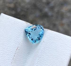 Aigue-marine naturelle Santa Maria en forme de cœur, pierre précieuse en vrac, bijoux fins de qualité supérieure, pierre de cristal bleue - Product Image 2
