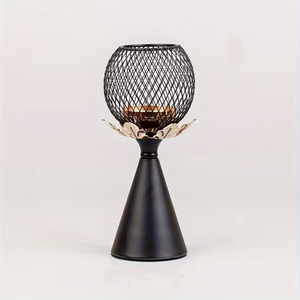 Charming Black Metal <b>Christmas</b> Tree Candle Holder Topped With A <b>Star</b> For Festive Holiday Table Decor And Warm Seasonal <b>Lighting</b> - Product Image 6