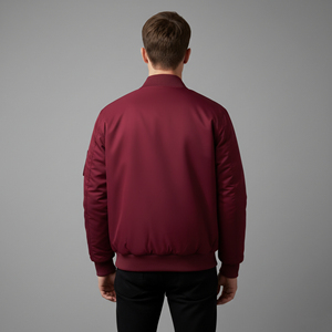 Blouson universitaire d'hiver pour homme en toile 100 % laine, personnalisé, avec logo imprimé sur le devant, imperméable, à capuche, style streetwear, vente en gros - Product Image 2