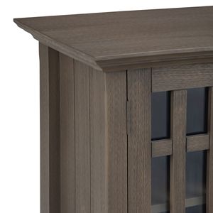 Bedford <b>Grey</b> Farmhouse Style Low Storage Media <b>Cabinet</b> for Living Room - Product Image 3