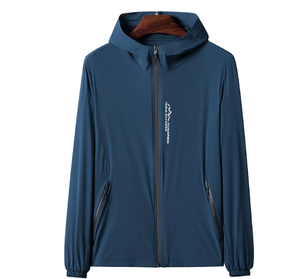 2024 New Casual Large Hooded <b>Mens</b> <b>Lightweight</b> Hooded Windbreaker <b>Jacket</b> Thin Zip Up Sun Protection Casual Outdoor Coat - Product Image 4