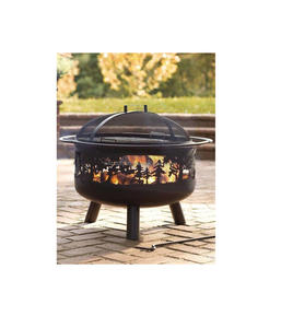 Bol de foyer en fer robuste pour l'extérieur avec un design rustique pour les soirées de feu de joie dans le jardin et le patio. - Product Image 3