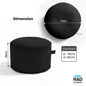Premium Modern Movable Outdoor Round Pouf <b>Bean</b> <b>Bag</b> <b>Covers</b> with Circular Design-for Balconies Patios & Pool Decks - Product Image 4