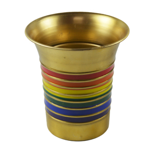 Vases en laiton sur le thème LGBTQ, décoration de la maison, décorations de table, design pour le bureau et le salon, vase à fleurs en métal, vases aux couleurs arc-en-ciel - Product Image 2