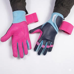 Vente en gros de gants de frappeur de baseball softball en cuir souple combinaison de couleurs uniques manchette longue Position du lanceur balle souple sport - Product Image 2