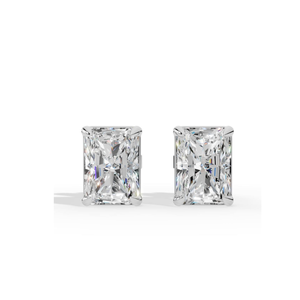 Boucles d'oreilles de luxe en diamants de laboratoire certifiés IGI |   Coupe ovale 9x7mm Couleur D |   Boucles d'oreilles solitaires en or 10 carats avec diamant à quatre griffes - Product Image 1