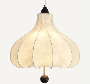 Lampe suspendue en tissu fait main avec fleurs, style zen asiatique, pour salon, décoration intérieure - Product Image 1