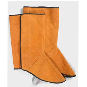 Couvre-chaussures de soudeur en cuir de vachette pleine fleur haute performance, résistant à l'abrasion, pour travaux lourds, vêtements de travail pour soudeurs - Product Image 6