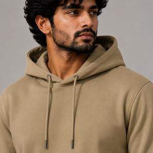 Sudadera con capucha extragrande de felpa gruesa para hombre, de color liso, con hombros caídos, estilo urbano, de algodón. - Product Image 3