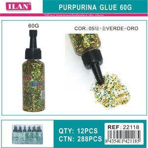 Colla Glitter Ilan Purpurina 60G Verde Oro per Strass e Lavori Artigianali - Product Image 3