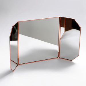Latest Design <b>Tabletop</b> Decorative Makeup <b>Mirror</b> Metal Border Copper Finished Home And Makeup Shop Usage <b>Mirror</b> Frame For Girls - Product Image 1