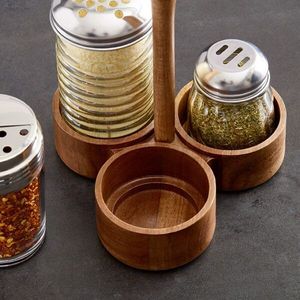 Caja de Almacenamiento de Madera Rectangular de un Solo Nivel, Organizador de Cocina Minimalista Hecho a Mano, Organizador de Utensilios de Cocina Tipo Soporte - Product Image 5