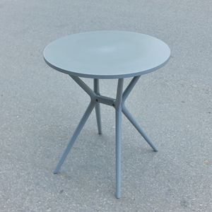 MN02 Round Outdoor <b>Table</b> 66cm Diameter Waterproof UV Resistant <b>Plastic</b> Top Minimalist Design for <b>Patio</b> Use 1 Year Warranty - Product Image 3