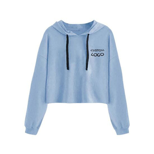 Custom Logo Printed <b>Long</b> Sleeve Crop Top <b>Hoodie</b> <b>Women</b> Fashionable Unique Design Spring Winter Season <b>Women</b> Crop Top <b>Hoodie</b> - Product Image 2