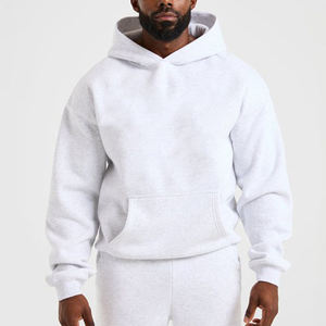Sweat à capuche épais et lourd pour homme, coupe oversize, épaules tombantes, en molleton bouclette grammage lourd, personnalisable avec logo - Product Image 2