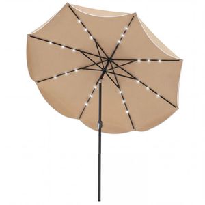 Ombrellone da Esterno a Braccio Laterale Beige da 3 Metri con 24 Luci LED, Alimentato a Energia Solare, per Cortili e Ristoranti - Product Image 3