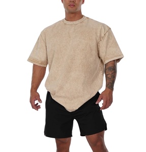 T-shirt Homme Personnalisé en Gros, Délavé à l'Acide, Imprimé sur le Devant, Coupe Ample Oversize, Style Urbain, Grandes Tailles - Product Image 5