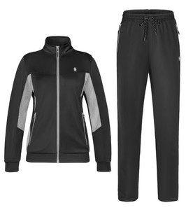 Ensemble de survêtement sportif décontracté haut de gamme pour femme, veste zippée à col montant et pantalon de jogging respirant pour la gym, la course et l'entraînement - Product Image 1