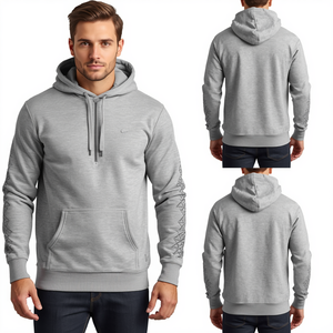 Sudadera con Capucha Bordada para Hombre, Diseño Glacier Line, con Forro Polar de Algodón Premium y Estilo Casual Moderno - Product Image 3