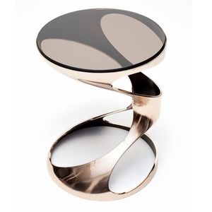 Modern Luxury Design Metal Base <b>Side</b> <b>Table</b> Contemporary <b>Round</b> Antique <b>Gold</b> Finish Fully Assembled Living Room Furniture Office - Product Image 6