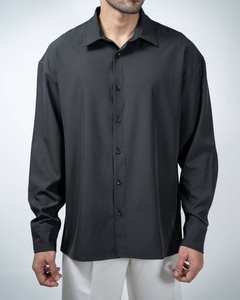 Men's Summer Flannel Oversized <b>Half</b> Sleeve Dropped Shoulder Casual <b>Button</b> <b>Shirt</b> Multiple Colors OEM ODM Wholesale Manufacturer - Product Image 3