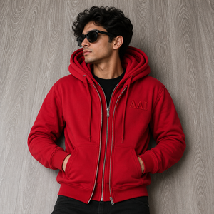 Sweat-shirts à capuche triple couche de qualité supérieure, double fermeture éclair, en coton épais, style streetwear, logo personnalisé, vente en gros - Product Image 1