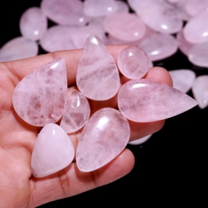 Piedra preciosa kunzita Natural al por mayor, piedra de Reiki rosa y púrpura de alta calidad para curar cabujón semiprecioso para la fabricación de joyas - Product Image 1