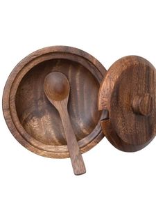 Práctico Tazón de Madera para Servir Alimentos, Moderno y Ecológico, Hecho a Mano con Madera de Acacia, Tazón para Ensaladas para Bodas, Tazón de Madera sin Recubrimiento - Product Image 2