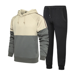 Conjunto Deportivo de 2 Piezas para Hombre, con Capucha y Bloques de Color, Pantalones con Cordón, Manga Larga, Informal, para Correr, Ropa de Invierno, Poliéster/Algodón, Ligero - Product Image 6