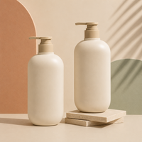 Flacon pompe HDPE couleur personnalisée, finition douce au toucher, distributeur cosmétique, contenant rond en plastique pour shampoing, lotion, soins de la peau