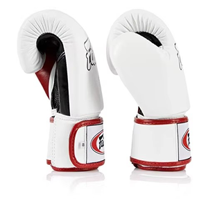 Fair tex Cowhide Leather MMA Gloves <b>Lace</b>-Up Closure Full Finger Design Sanda Training Boxing Sparring Hook-and-Loop Wrist - Product Image 2