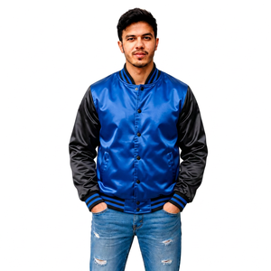 Veste universitaire en satin personnalisée avec manches imprimées, fabricant de vêtements streetwear, vente en gros, marque privée, fournisseur de vêtements OEM - Product Image 3