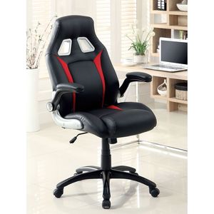 Elegante Sedia da Ufficio Nera e Rossa con Comode Funzioni di Relax Regolabili e Braccioli Imbottiti per Gaming e Lavoro - Product Image 1