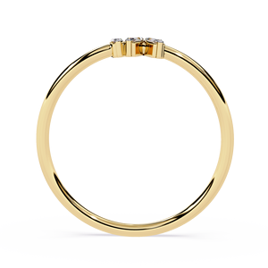 เครื่องประดับแฟชั่นผู้หญิง แหวนเพชรทรงบาแก็ตต์สามเม็ด ทองคำแท้ 18k สำหรับแหวนหมั้น แหวนครบรอบ สำหรับเป็นของขวัญเครื่องประดับ - Product Image 4