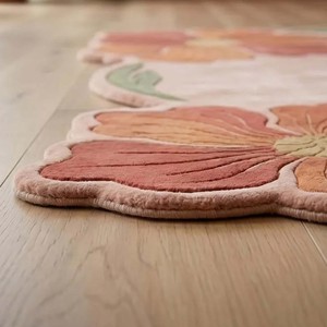 Alfombra Floral Rosa de Forma Irregular, Antideslizante, para Pasillo, Estilo Tradicional, Decoración del Hogar - Product Image 6