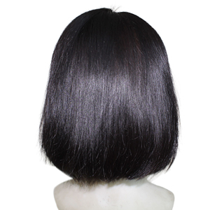 Step into chic simplicity with 4x4 closure <b>wig</b> 12 14 inch human hair virgin bob—clean cut, soft volume, effortless styling - Product Image 4
