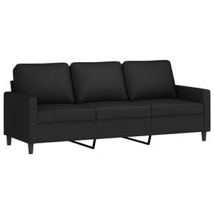 Sofá Negro de 3 Plazas con Reposapiés, Muebles Elegantes para Sala de Estar - Product Image 4