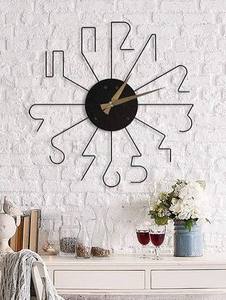Minimalist Metal <b>Wall</b> <b>Clock</b> Abstract Geometric <b>Design</b> Silent Quartz Analog Hanging <b>Clock</b> for Living Room - Product Image 2