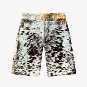 Best Selling Top Quality <b>Men</b> Cowhide Leather <b>Shorts</b> Custom Made Plain Design <b>Lightweight</b> Regular Wear <b>Men</b> Cowhide Leather <b>Shorts</b> - Product Image 1
