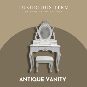 Coiffeuse d'angle moderne de luxe en bois massif d'acajou écologique avec miroir et 3 tiroirs pour chambre à coucher, fabriquée en Indonésie - Product Image 5