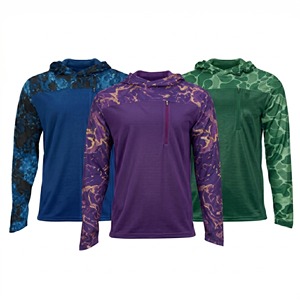 Hoodie de pêche professionnel avec matériau respirant et léger, protection solaire à manches longues, hoodie personnalisé pour équipe de pêche - Product Image 1