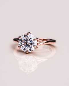 14k Gold Prong Sett Round Cut Lab Grown Solitaire Diamond <b>Split</b> Shank <b>Ring</b> Luxury IGI Certified Unisex Wedding Engagement <b>Ring</b> - Product Image 3