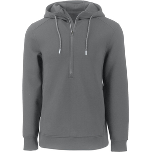 Sweat-shirt à capuche pour homme, gris, avec empiècements noirs, en polaire décontracté, avec poches zippées, coupe classique, pour l'automne, prix d'usine avantageux - Product Image 5
