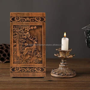 Urna de madera de mango grabada a mano al por mayor para cenizas humanas, caja de madera personalizada, urna de cremación para cenizas, caja de urna de madera grande - Product Image 3