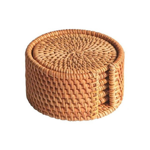 Nouvel Arrivage – Lot de 6 Sous-Verres en Rotin Écologique Peints à la Main – Décoration de Table Bohème en Gros – Style Vietnamien - Product Image 2