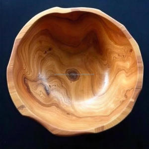 WoodBliss Handcrafted Eco-Friendly Religious Acacia Wooden Serving Bowl for <b>Rustic</b> Elegance <b>Home</b> <b>Decor</b> - Product Image 1