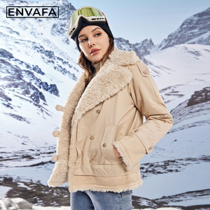 Premium Quilted Faux Fur Jacket for Women with <b>Thick</b> Warm Regular Fit <b>Winter</b> Fashion Casual Solid Outerwear <b>Coat</b> Wholesale OEM - Product Image 4