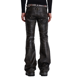 New Design <b>men</b> Pants Wholesale Price Leather Pants Winter <b>men</b> Low Waist Straight Pattern Button Heavyweight Woven - Product Image 6